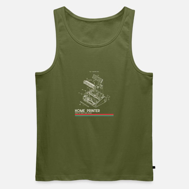 Heimdruck Blaupause Eigenbau Drucker - Männer Premium Bio Tank Top - Khaki
