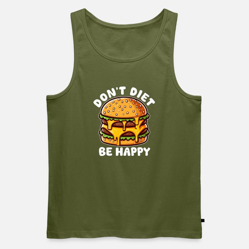 Lachender schmelzender Burger - Männer Premium Bio Tank Top - Khaki