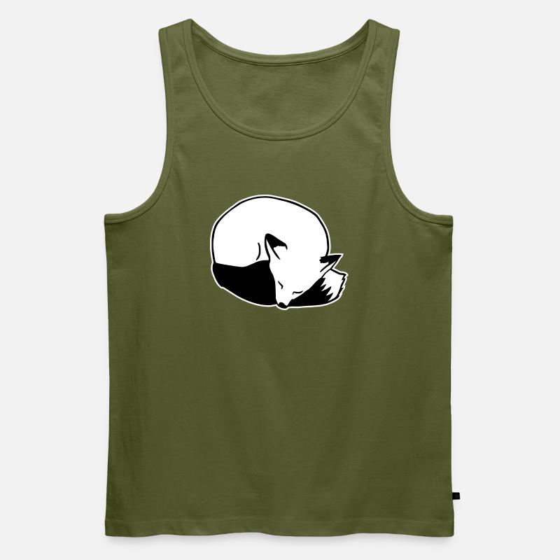 Fuchs schlafend: Niedlich, Kawaii & Comic Stil - Männer Premium Bio Tank Top - Khaki