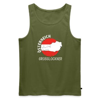 Großglockner - Männer Premium Bio Tank Top - Khaki - Vorne - Michal (187cm)