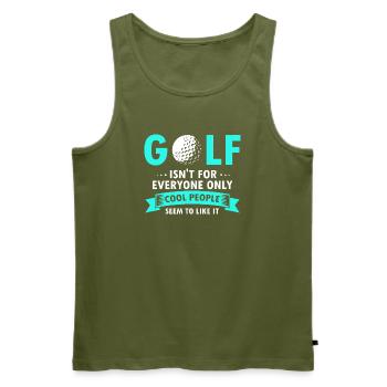 Golf Humor Cool People Love This Game - Men's Premium Organic Tank Top - khaki - Front - Michal (187cm)