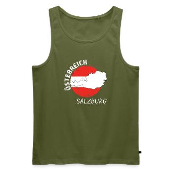 Salzbourg - Débardeur bio Premium Homme - kaki - Devant - Michal (187cm)