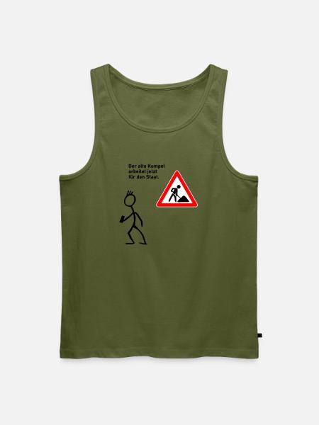 Arbeit beim Staat - Männer Premium Bio Tank Top - Khaki