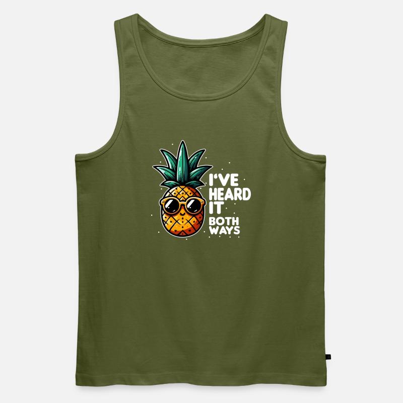 Ananas-Slogan mit doppelter Bedeutung - Männer Premium Bio Tank Top - Khaki