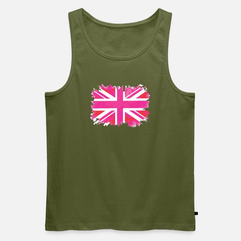 Pink Union Jack - Männer Premium Bio Tank Top - Khaki