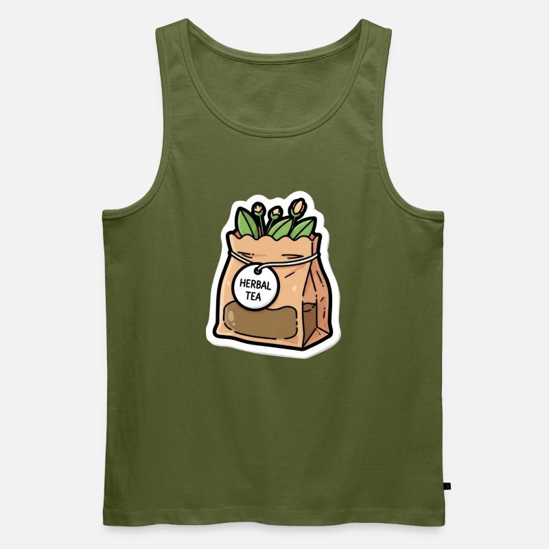 Kräutertee Beutel Pflanzenszene - Männer Premium Bio Tank Top - Khaki