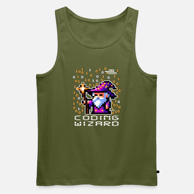 Sorcier Pixel Code - Débardeur bio Premium Homme - kaki