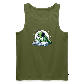 Reading grasshopper in the star book - Men's Premium Organic Tank Top - khaki - Front - Michal (187cm)