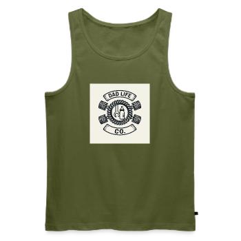 Dad Life DIY Gear - Männer Premium Bio Tank Top - Khaki - Vorne - Michal (187cm)