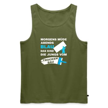 Drywall Drywall Drywall Fitter Saying - Men's Premium Organic Tank Top - khaki - Front - Michal (187cm)