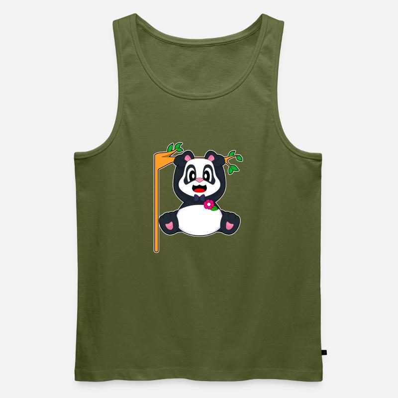 Panda Bräutigam Fliege Hochzeit - Männer Premium Bio Tank Top - Khaki