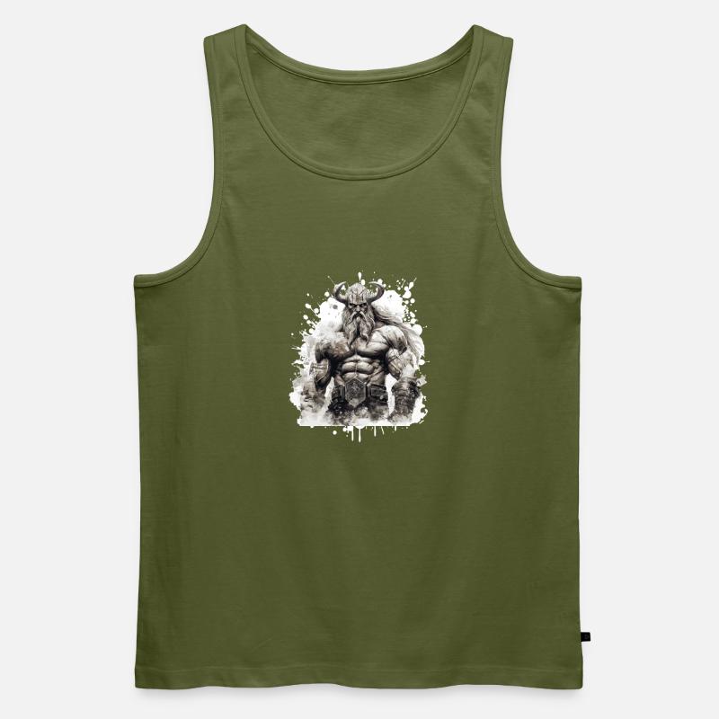 Viking Oding Muscles Bodybuilding - Men's Premium Organic Tank Top - khaki