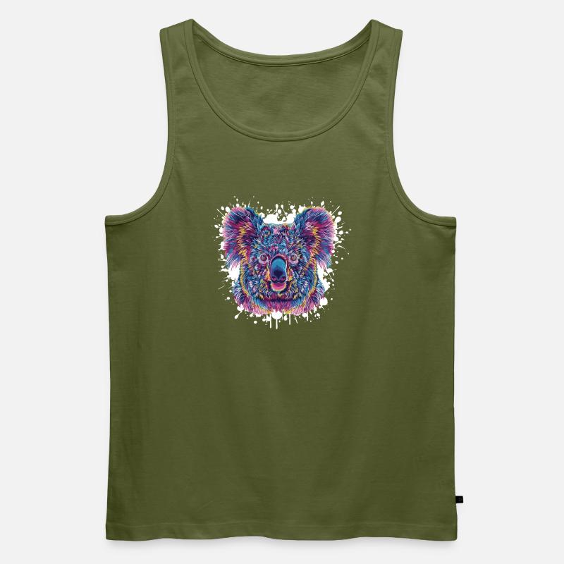 Koala Farbklecks - Männer Premium Bio Tank Top - Khaki