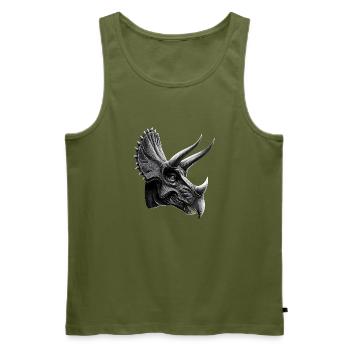 Triceratops Dinosaurier Dinos Triceratops Dino - Männer Premium Bio Tank Top - Khaki - Vorne - Michal (187cm)