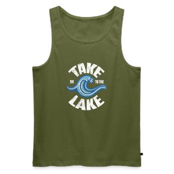 Take me to the Lake Retro Welle - Männer Premium Bio Tank Top - Khaki - Vorne - Michal (187cm)