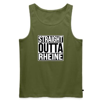 STRAIGHT OUTTA RHEINE - Männer Premium Bio Tank Top - Khaki - Vorne - Michal (187cm)