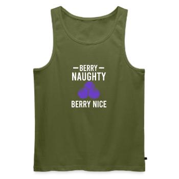 Blueberry Lustige Obst  Frucht Blaubeere Vintage B - Männer Premium Bio Tank Top - Khaki - Vorne - Michal (187cm)