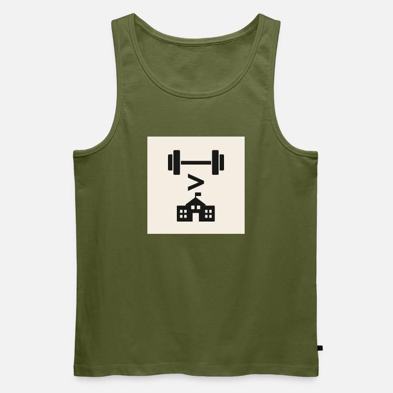 STÄRKE ÜBER SCHULEMBLEM - Männer Premium Bio Tank Top - Khaki