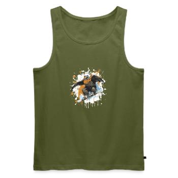 Adler Snowboard - Männer Premium Bio Tank Top - Khaki - Vorne - Michal (187cm)