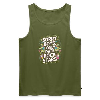 Festival Sorry Boys I Only Date Rock Stars Groupie - Männer Premium Bio Tank Top - Khaki - Vorne - Michal (187cm)