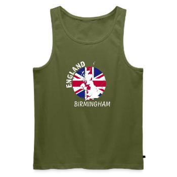 Birmingham - Männer Premium Bio Tank Top - Khaki - Vorne - Michal (187cm)