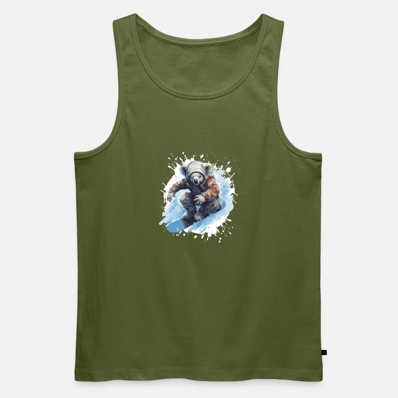Koala Snowboard - Männer Premium Bio Tank Top - Khaki