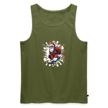 Weihnachtsmann Snowboard - Männer Premium Bio Tank Top - Khaki - Vorne - Michal (187cm)