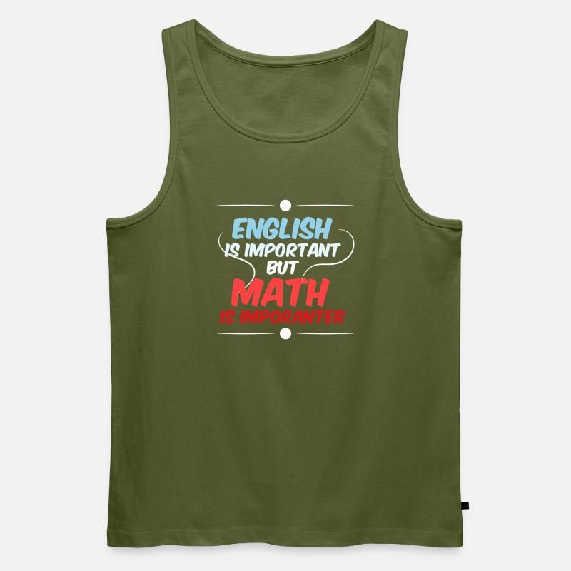 Math Math Math Teacher Mathematician - Men's Premium Organic Tank Top - khaki