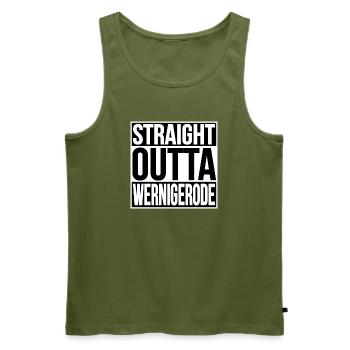 Wernigerode Street Motto - Männer Premium Bio Tank Top - Khaki - Vorne - Michal (187cm)