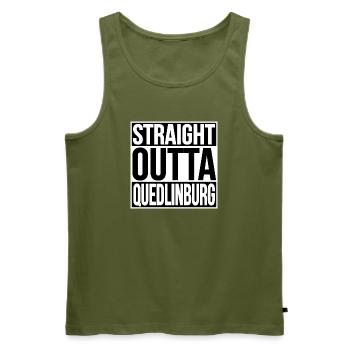 Quedlinburg Street Statement - Men's Premium Organic Tank Top - khaki - Front - Michal (187cm)