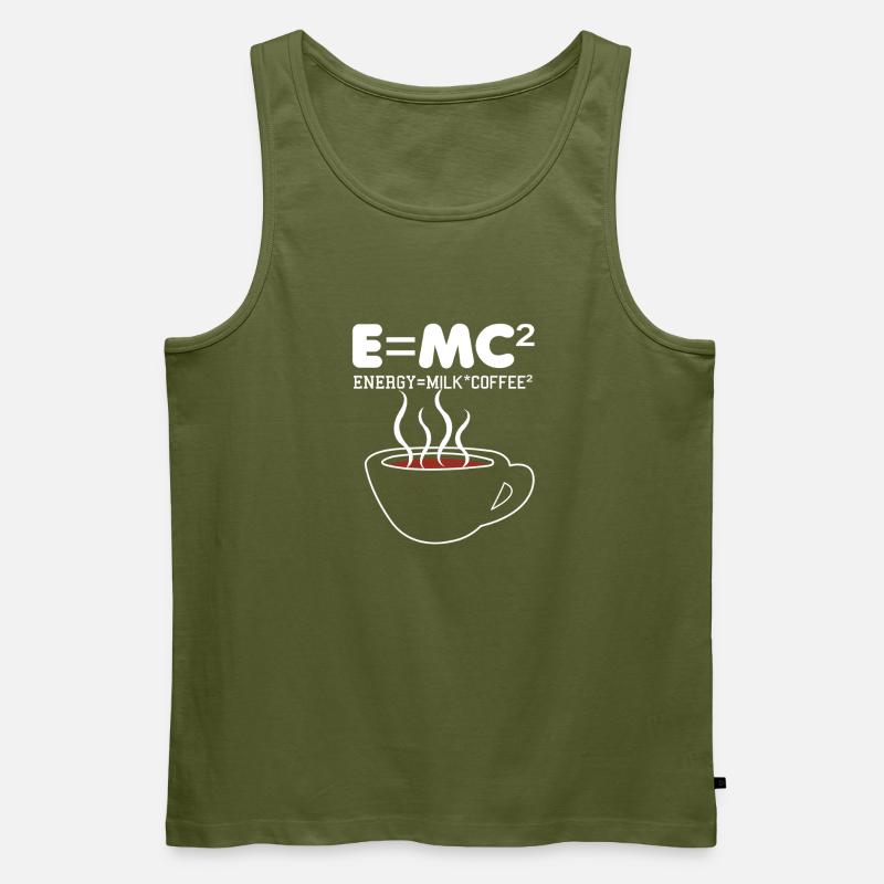 Kaffeeformel E=MC2 Illustration - Männer Premium Bio Tank Top - Khaki