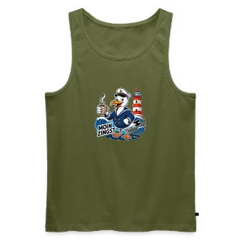 Moin Zingst – Maritime Möwe Küsten Humor - Männer Premium Bio Tank Top - Khaki - Vorne - Michal (187cm)