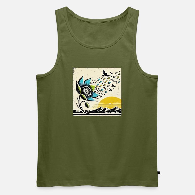 Vogelzug - Männer Premium Bio Tank Top - Khaki