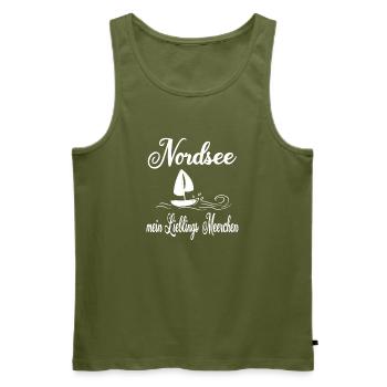 Nordsee Lieblingsmeerchen - Männer Premium Bio Tank Top - Khaki - Vorne - Michal (187cm)