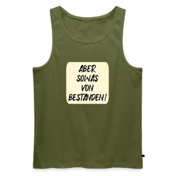 PRÜFUNGEN BESTANDEN - Männer Premium Bio Tank Top - Khaki - Vorne - Michal (187cm)