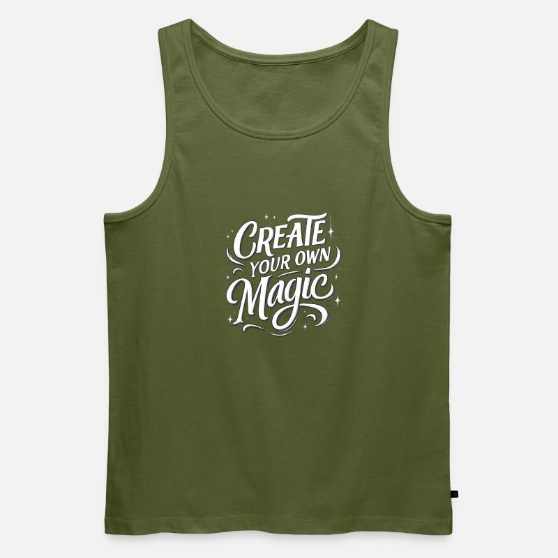 Create Your Own Magic Text - Men's Premium Organic Tank Top - khaki