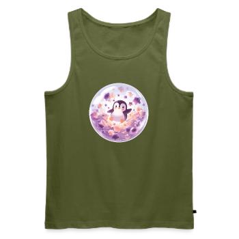 Pinguin in Seifenblasenkugel - Männer Premium Bio Tank Top - Khaki - Vorne - Michal (187cm)