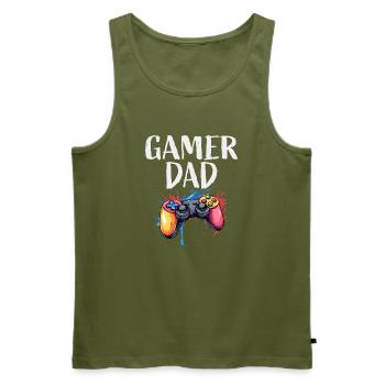 Gamer Dad Controller Splash - Men's Premium Organic Tank Top - khaki - Front - Michal (187cm)