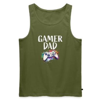Gamer Dad - Männer Premium Bio Tank Top - Khaki - Vorne - Michal (187cm)