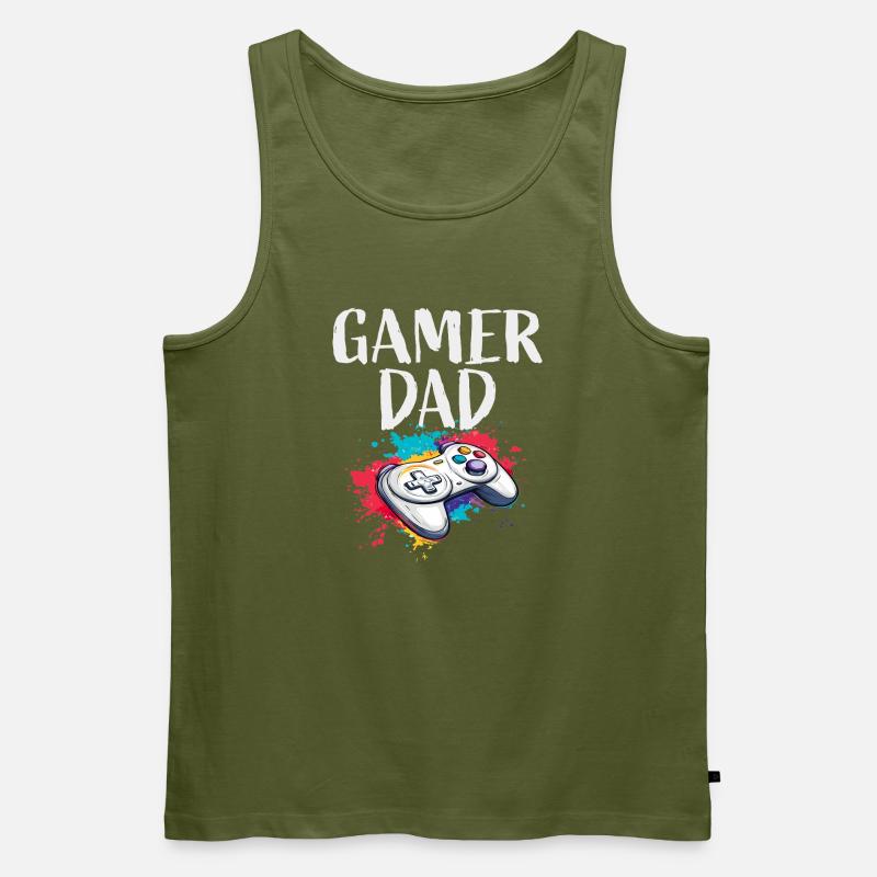 Gamer Dad Controller - Männer Premium Bio Tank Top - Khaki