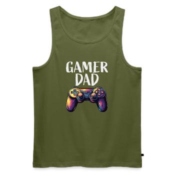 Gamer Dad Controller Motif - Men's Premium Organic Tank Top - khaki - Front - Michal (187cm)