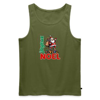 Frohe Weihnachts-Weihnachtsmann-Cartoon-Geschenke - Männer Premium Bio Tank Top - Khaki - Vorne - Michal (187cm)