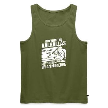 Mittelalter Schildwall Mittelaltermarkt Wikinger - Männer Premium Bio Tank Top - Khaki - Vorne - Michal (187cm)