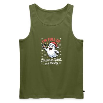 Whiskey Spirit Christmas Cheer - Men's Premium Organic Tank Top - khaki - Front - Michal (187cm)