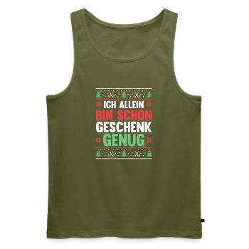 Santa Claus Christmas Time Christmas - Men's Premium Organic Tank Top - khaki - Front - Michal (187cm)