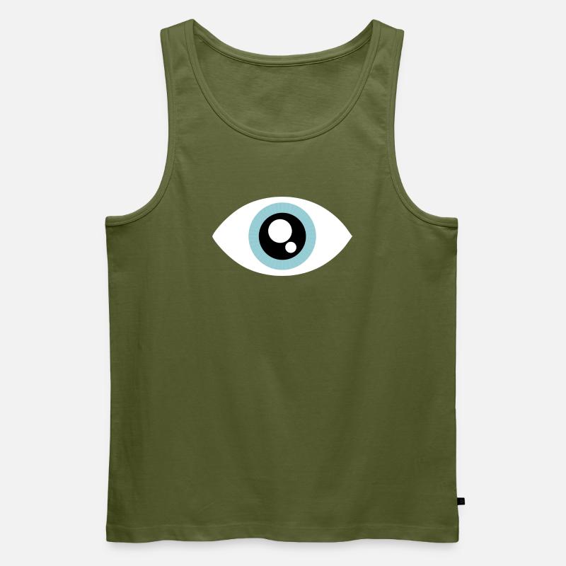 Aqua Eye Minimal Circle - Männer Premium Bio Tank Top - Khaki