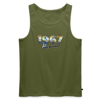 1967 Vintage Retro – Cassette – Cool Olds - Débardeur bio Premium Homme - kaki - Devant - Michal (187cm)