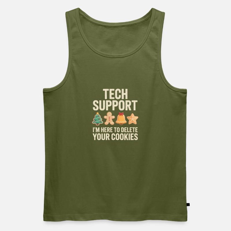 Tech Support Cookies Meme Tee - Männer Premium Bio Tank Top - Khaki