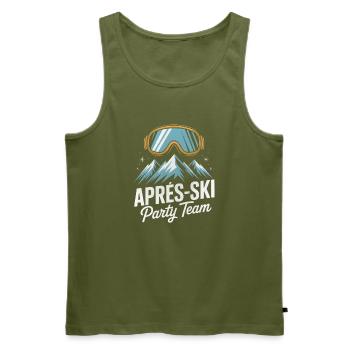 Après Ski Mountains Party Team Ski Goggles - Men's Premium Organic Tank Top - khaki - Front - Michal (187cm)