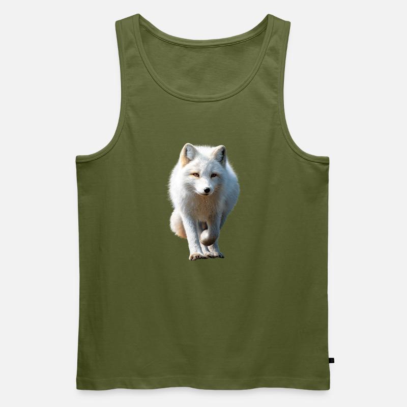 Polarfuchs Schneefuchs Eisfuchs Süßer Weißer Fuchs - Männer Premium Bio Tank Top - Khaki